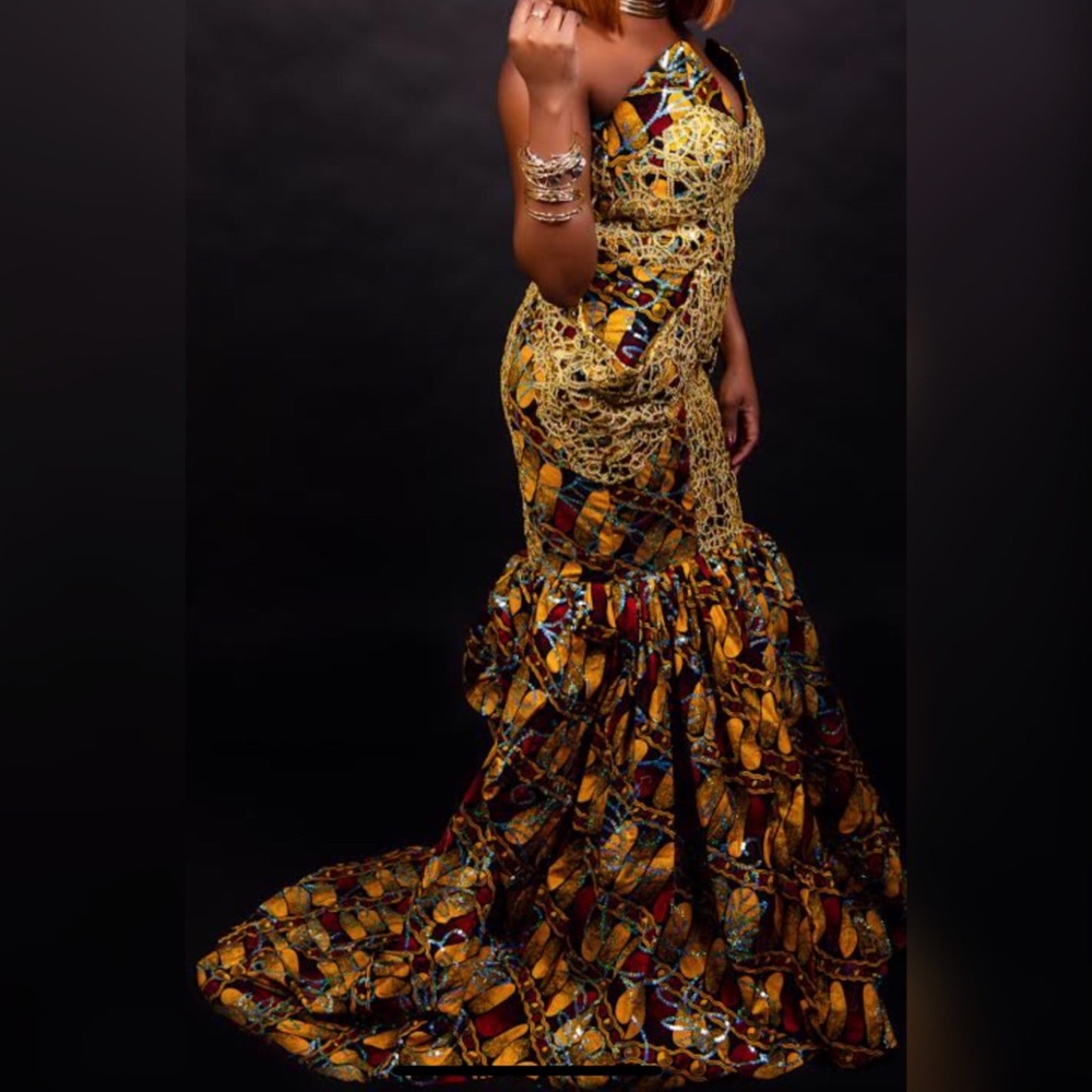 Elegant African Print Dress